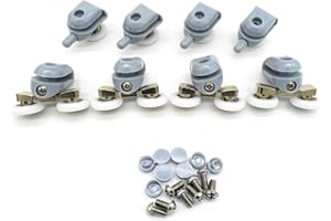 YUANQIAN 8 Pcs Top/Bottom Shower Door Rollers/Runners/Pulleys/Wheels Bathroom Replacement Parts 22mm Diameter
