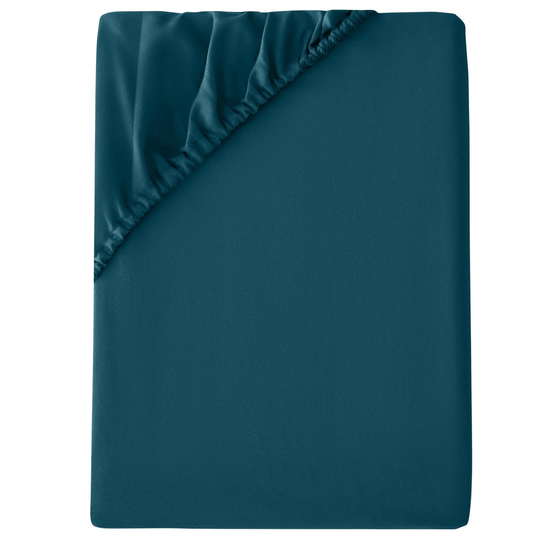 Anti-Allergy Anti-Bacterial Brushed Microfibre Polyester Fitted Bed Sheet - 28cm Depth, Easy Care, Fade Resistant (Teal, 4ft Small Double) — image 1