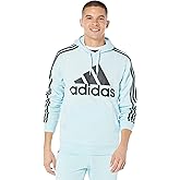 adidas Essentials 3 Stripes Fleece Hoodie Almost Blue/Black LG