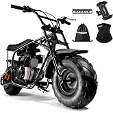 BRM100 Mini Dirt Pit Bike 105cc 4-Stroke Off Road for Teens Adults 220 LBS | 3.5HP EPA-Approved Engine, Up To 30 Mph, Rear Disc Brake, 145/70-6 Knobby Fat Tires, Pull-Start, 90% Assembled, Black, Plus