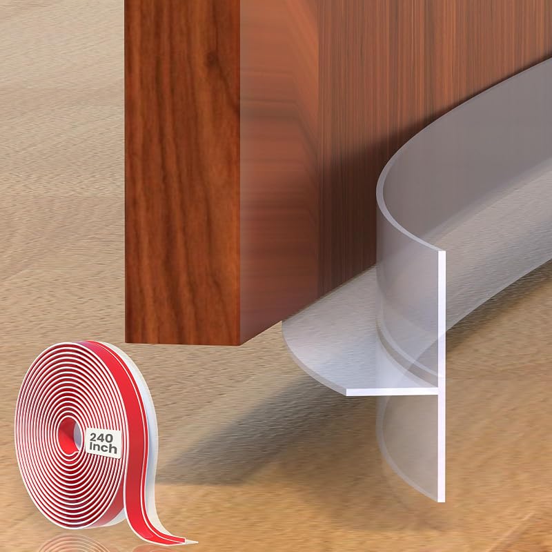 Maudzlan T Shape Draft Excluder Door Seal 240in Clear Silicone Self Adhesive