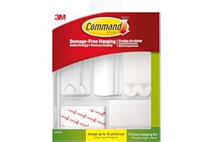 Command Picture Hanging Kit, Various Sized Picture Hanging Hooks and Strips to Hang Up to 15 Pictures, Indoor Use, Decorate Damage-Free,White