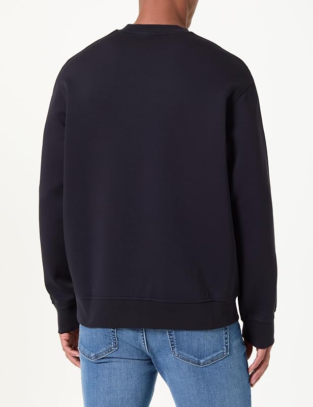 Sudadera de Cuello Redondo para Hombre, diseño a Rayas, Color Azul, Talla M, Azul Oscuro, M