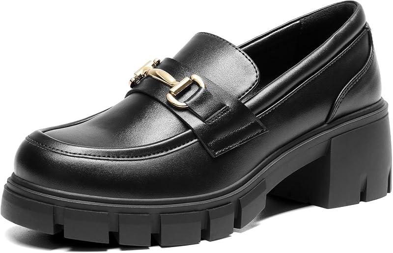 Mocassins Plataforma Femininos, Pretos, 38