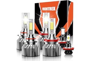 VIONTREX Driving Light Bulbs Combo Pack Fit For Honda Accord 2013 2014 2015 High Low Beam Fog Light Bulbs Set Plug and Play,6500K White Car Lamp Bulb Kit,IP68 Pack-6