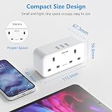 Mscien UK to Australia Plug Adapter 7-in-1 USB Type I Dual 2 Pin Outlet view 6