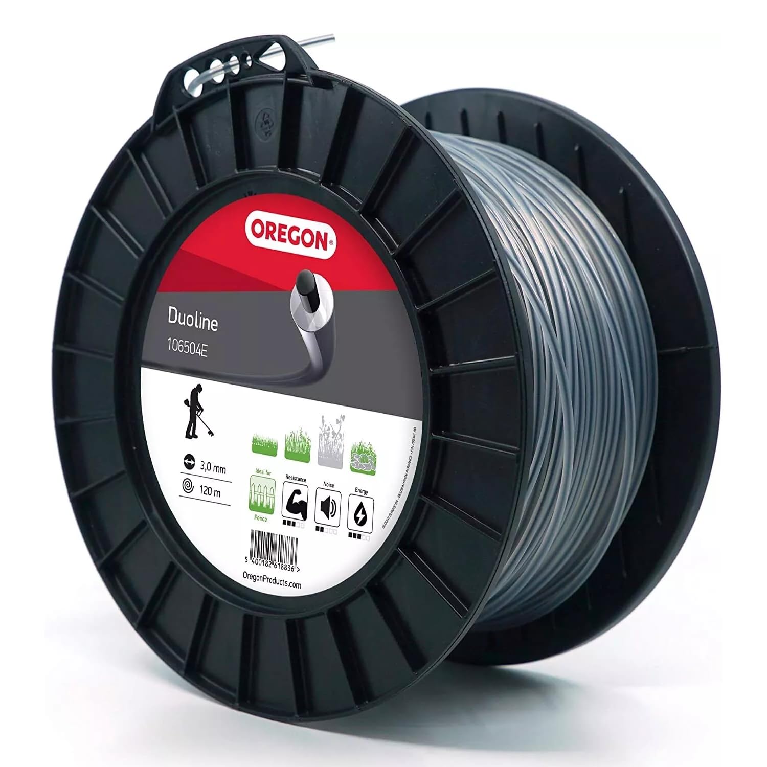 Oregon Round 3mm Strimmer Line, Durable Dual Material Line, Tackles Grass, Weeds & Thick Vegetation, Professional Heavy Duty Strimmer Wire, Fits Most Standard Models, 3.0 mm x 120 m (106504E)