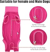 HEYWEAN Dog Recovery Suit Post Op Bodysuit for Neutering Spay Recovery view 2