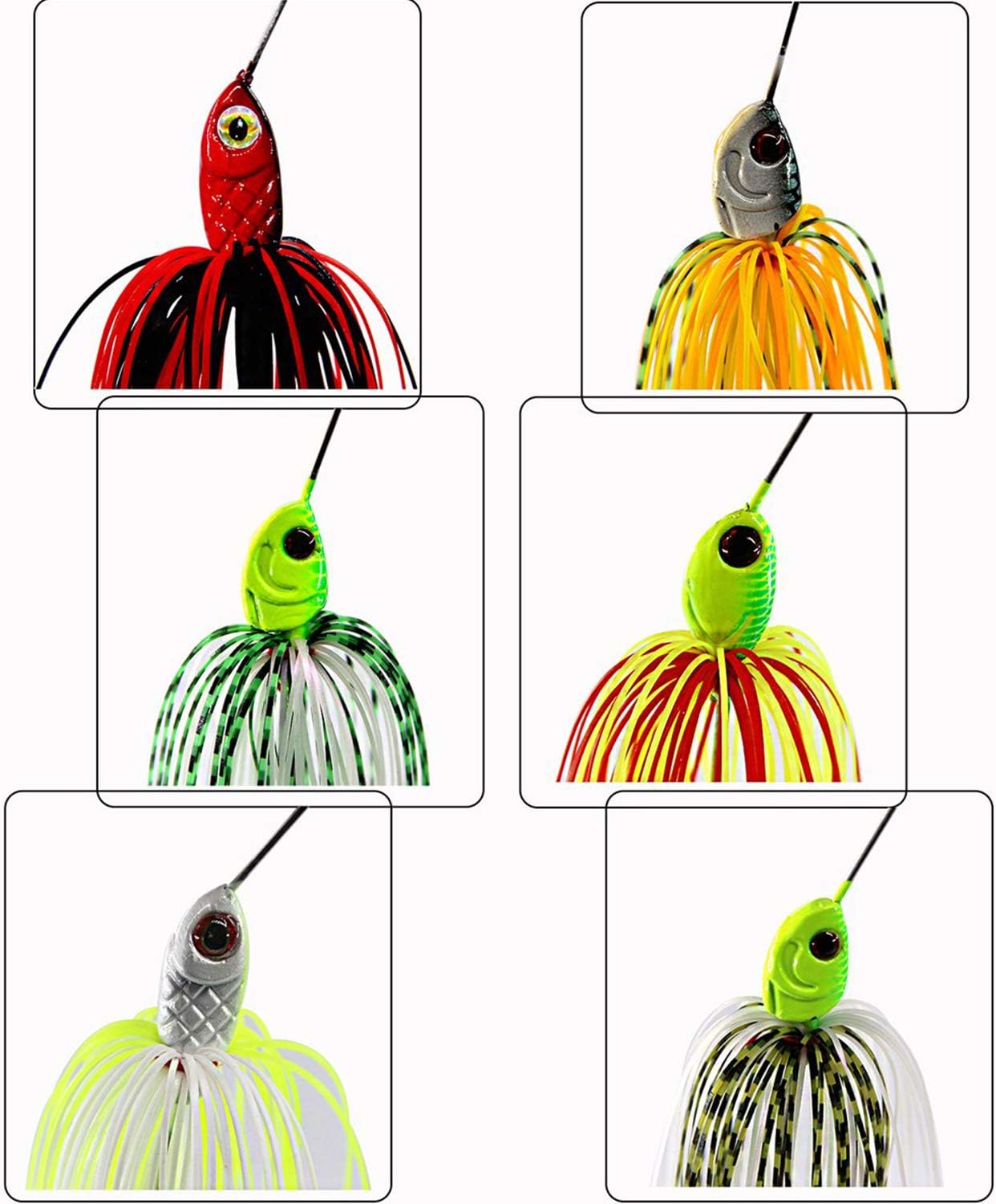 Spinner Baits Bass Fishing Lures Kit, Hard Spinnerbait Buzzbait Lures Bass Jig Skirts Trout Lure Freshwater Metal Swimbaits for Pike Trout Salmon : Sports & Outdoors