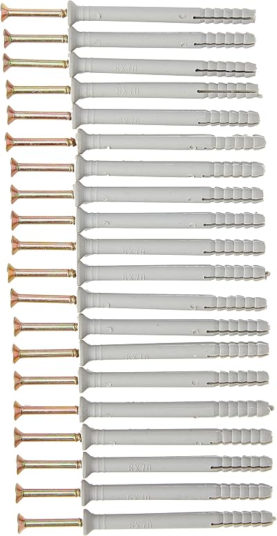 Merriway BH05917 Hammer Type Solid Wall Fixing Nylon Plug M6x70mm White 20 Pcs