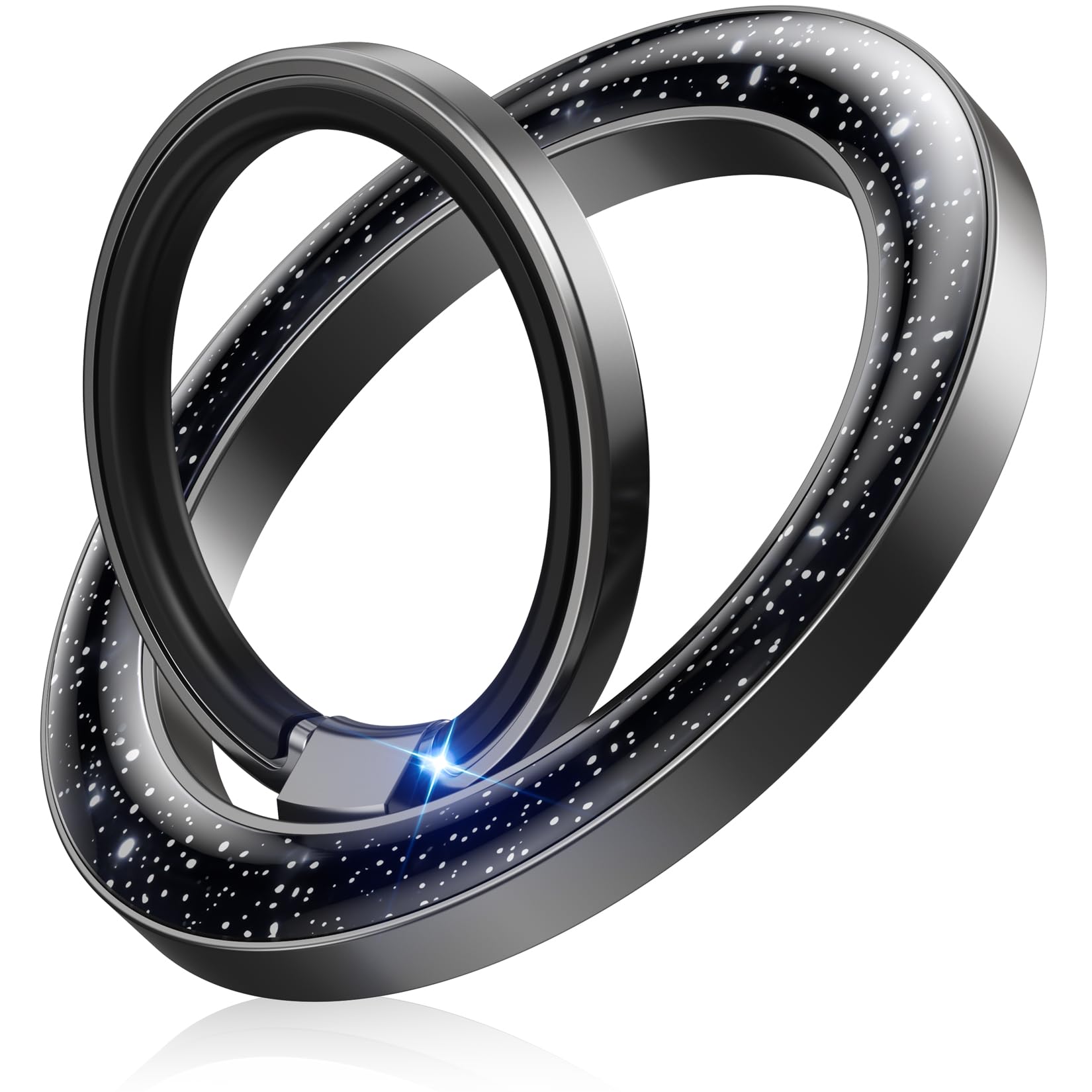 Photo 1 of Temdan Magnetic Phone Ring Holder for MagSafe,Magnetic Cell Phone Grip Stylish Twinkle Ring Holder Stand with [Upgrade Gear Hinge], Mag-Safe Accessory for iPhone 16 Pro Max-Black