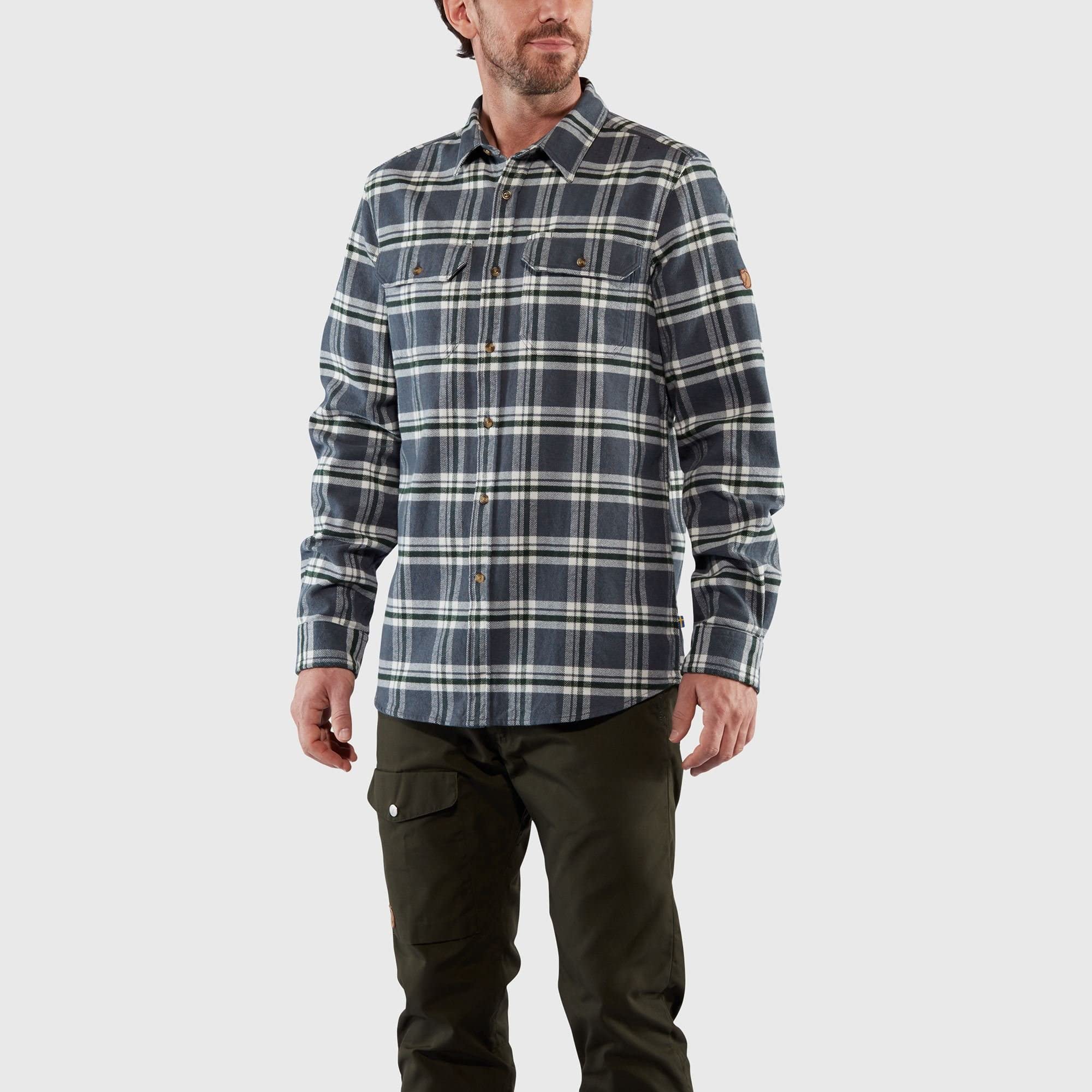 FJALLRAVEN F82978-030 Övik Heavy Flannel Shirt M Dark Grey XXL