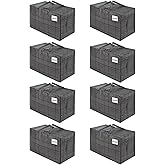 VENO 8 Pack Extra Large Heavy Duty Moving Bags with Wide Opening & Reinforced Handles, Reusable Storage Tote Bags with Strong Zippers for Clothes, College Dorm Essentials & Moving Supplies