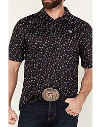 Ariat Men's All Over Print Polo, Black Core, Large