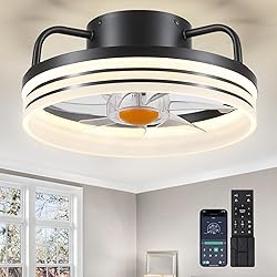 BYKISTOK Ceiling Fans with Lights - 13" Bladeless