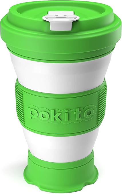 Pokito Lime Trinkbecher Fur Kaffee Und Andere Getranke Faltbarer Becher Kaffeebecher To Go Mit Deckel Fur Unterwegs Auto Outdoor Camping Robust Wiederverwendbar Auslaufsicher Lime Amazon De Kuche Haushalt