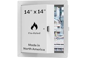 BEST ACCESS DOORS Best 14" x 14" Insulated Fire Rated Metal Access Door with Flange, LEED Compliant 20-Gauge Galvanneal Steel Wall Access Panel, 2" Mineral Wool Insulated Access Door for Ceilings/Walls, White, BA-FRI