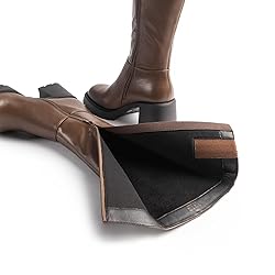 Cusolemore Women Platform Brown Knee High Boots
