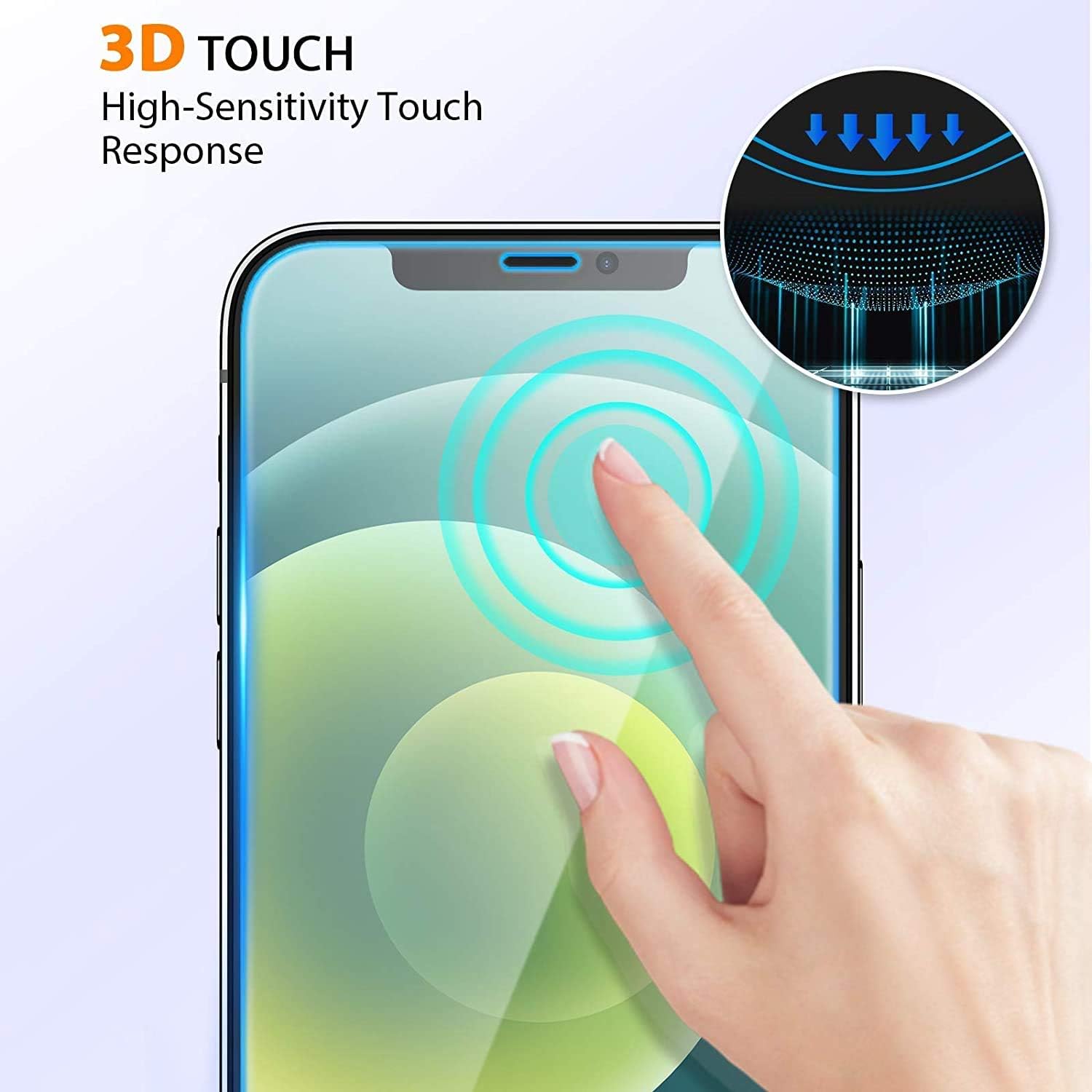 iPhone 12 Screen Protector Front and Back 4Pack, [2 Front +2 Rear