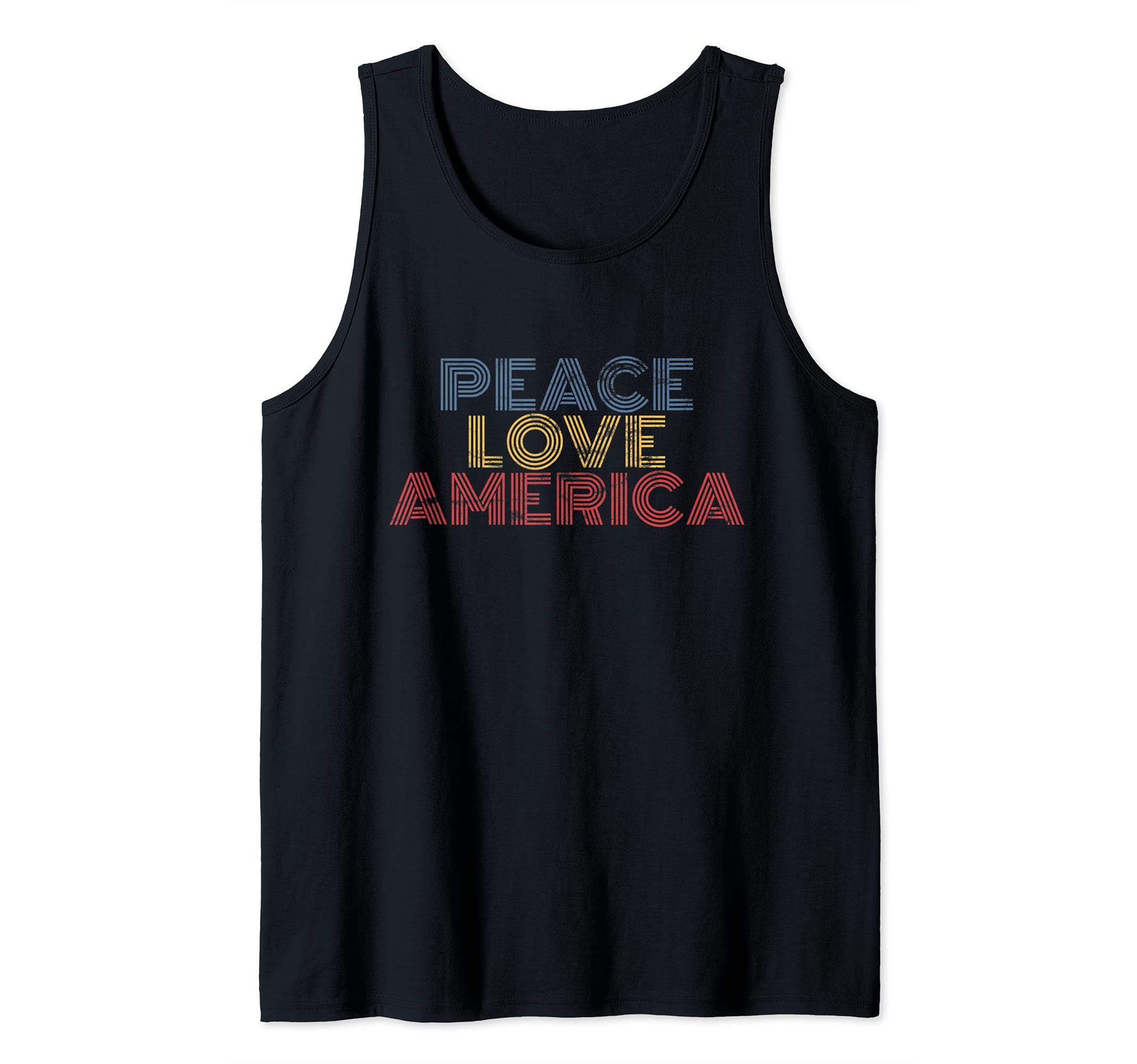 Peace Love America vintage distressed Tank Top