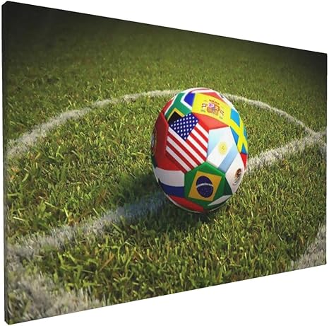 Amazon サッカー場で サッカーボール アートデリ ポスター パネル 絵キャンバスの壁アート 木製の枠 家の壁の装飾画 壁飾り 壁ポスター おしゃれ 30 45cm 玄関やリビング お祝いや贈り物に ウォールステッカー オンライン通販