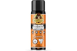 Gorilla Spray Adhesive Ultimate, Multi Surface Contact Adhesive Web Spray, Quick Bond, Adjustable Nozzle, High Strength, Resi