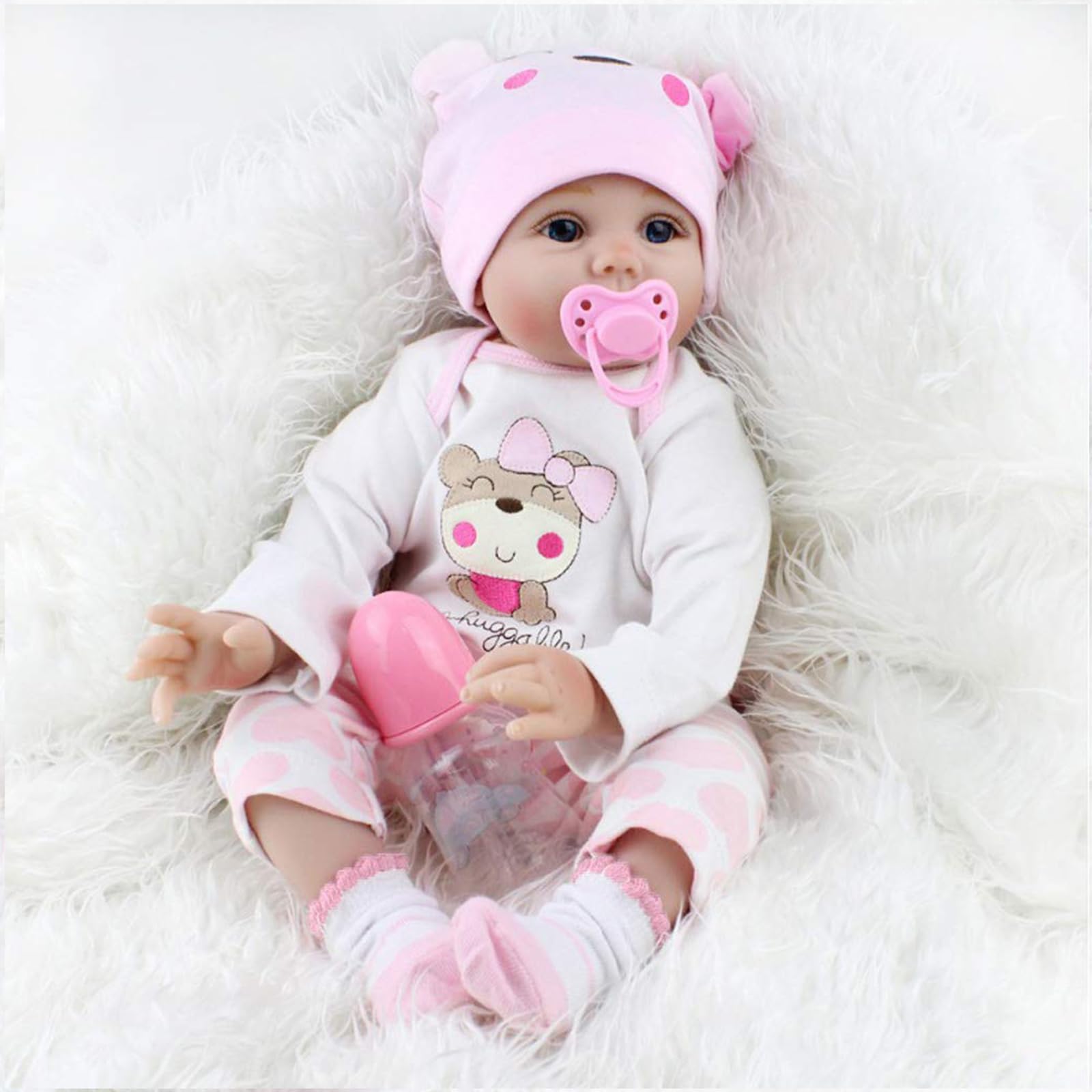 ZIYIUI 22 inch 55cm Reborn Baby Dolls Realistic Baby Doll with Soft Cotton Body That Look Real Lifelike Preemie Baby Dolls Soft Baby Toys for Kids