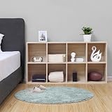 VASAGLE 8 Compartment Bookcase Shelf LBC24NL Wood Color Open Storage view 7