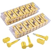 NovelBee 50pcs Yellow Bolt Seals,Shipping Container Locks for Truck Trailer | 50pcs Cargo Container Seals,Shipping Seals,Truck Trailers Seals,Metal Seals for Container,with Print Progressive Numbering
