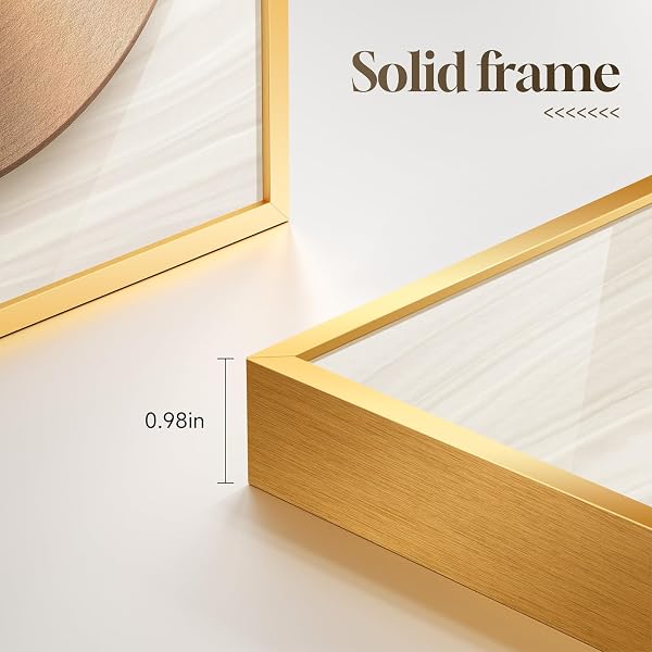 FRAMED MODERN LUXURY GOLD WALL ART, 3 PIECE BRIGHT STYLE ART PRINTS PAINTINGS ARTWORK FOR WALLS, BRONZE GOLD GEOMETRIC PICTURES FOR LIVING ROOM DINING ROOM BEDROOM WALL DECOR 16X24 IN