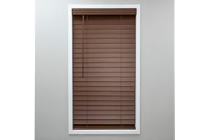 Eclipse 2in. Faux Wood Blinds, 35"W x 72"L in Dark Oak - Cordless Window Blinds, Certified Safe for Children & Pets, Light Filtering, Wand Tilt and Smooth Easy Operation, Window Shades for Home
