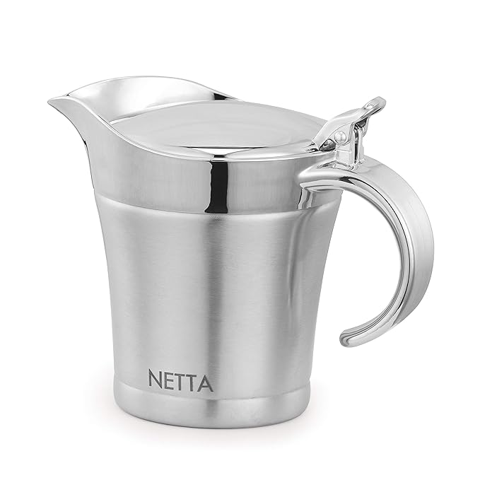Netta Soßenschüssel/Soßenkanne aus Edelstahl, doppelt isolierter Klappdeckel, 500 ml Fassungsvermögen