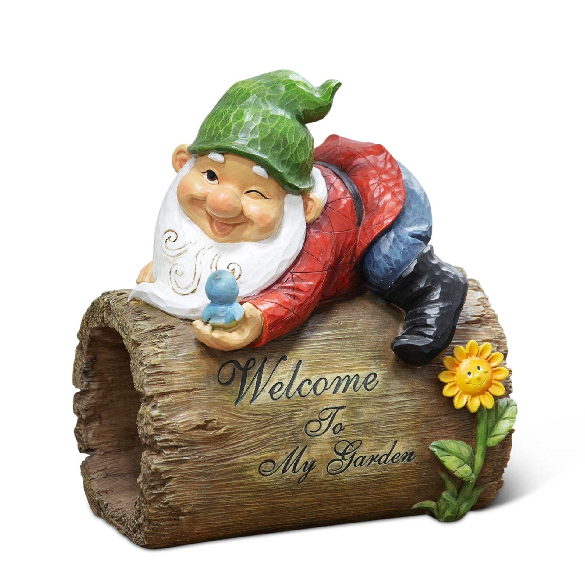 Country Living Garden Gnome Sign - Welcome to My Garden - Traditional Lawn Gnome - High Quality Resin