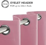 Deconovo Thermal Insulated Blackout Curtains Eyelet Pink 140x180cm 1 Pair view 7