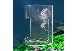 1Pcs Fish Tank Feeding Trays,Floating & Sinking Food Dish with Double-Sided Suction Cups, Clear Half-Arc Design for Turtles, 