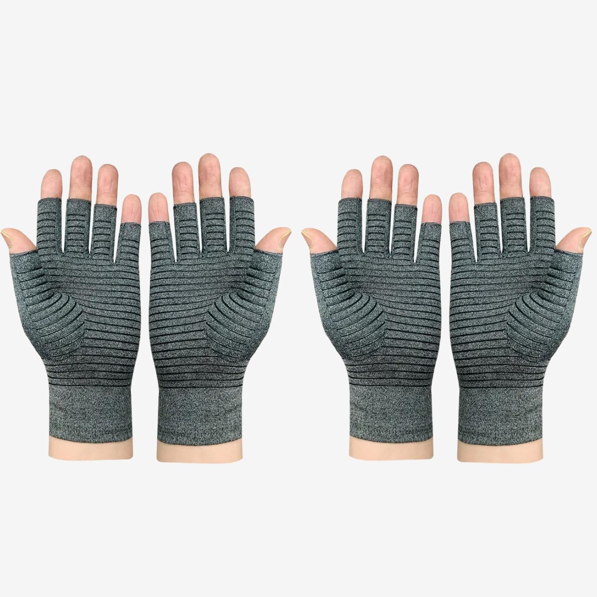 Jesata Copper Infused Arthritis Gloves | Medical-Grade Copper Fiber Gloves for Warmth and Compression Therapy, Carpal Tunnel (Grey, S)