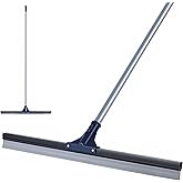 DSV Standard Professional Floor Scrubber Squeegee | 76 cm (30”) Solid Natural Silicone Rubber Blade - 131 cm (51”) Long Steel