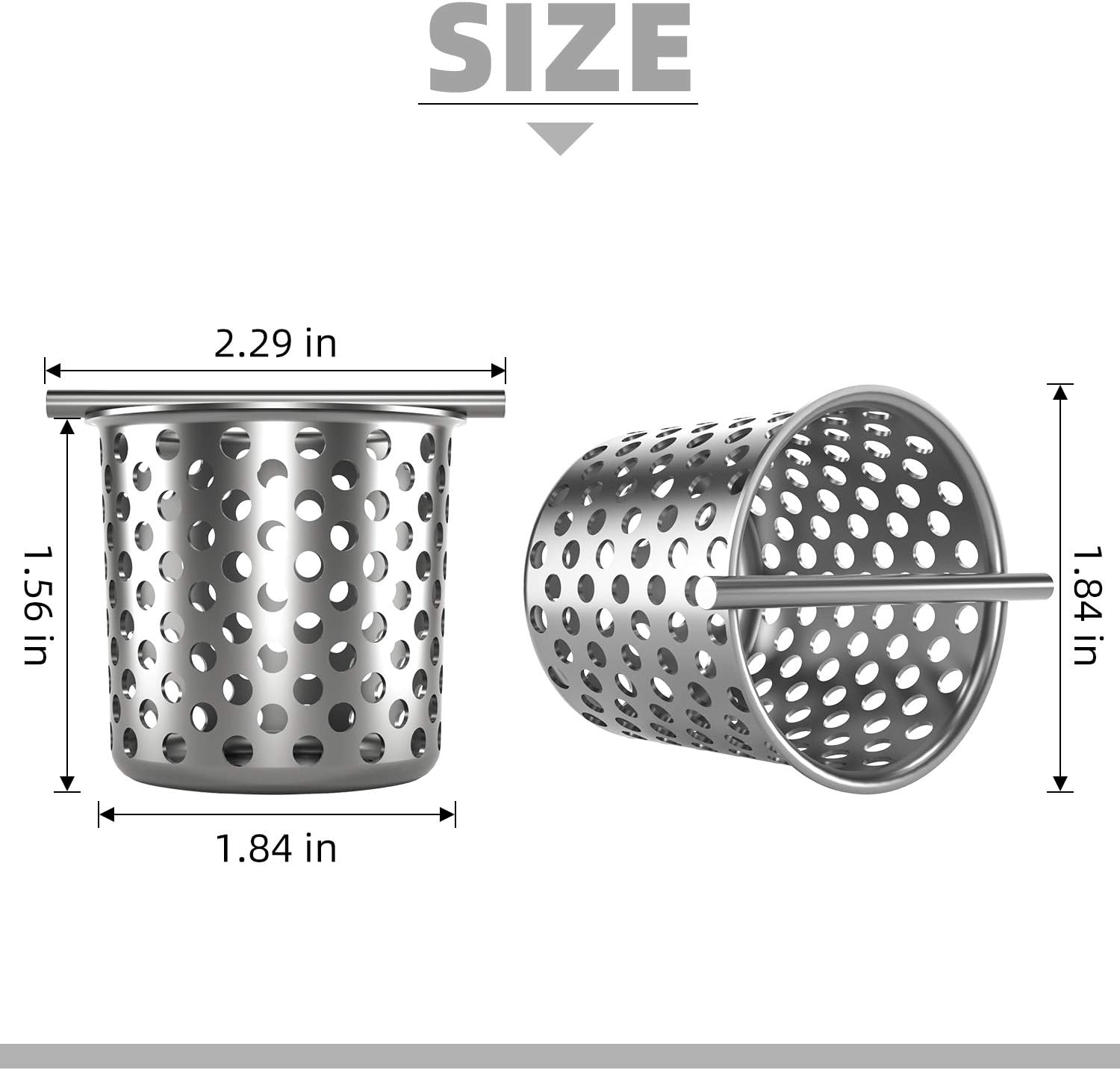 USHOWER Hair Sink Strainer, Stainless Steel Hair Trap Catcher Fits with