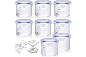 Remerry 8 Sets Paint Container with Stainless Steel Mixing Ball Touch up Storage Cups with Lids Paint Containers Storage Airtight for Repainting(600 ml)