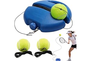 Tennis Trainer Rebound Ball with String, Portable Tennis Rebounder Trainer for Solo Practice, Weight-Adjustable Base & 3 Stri
