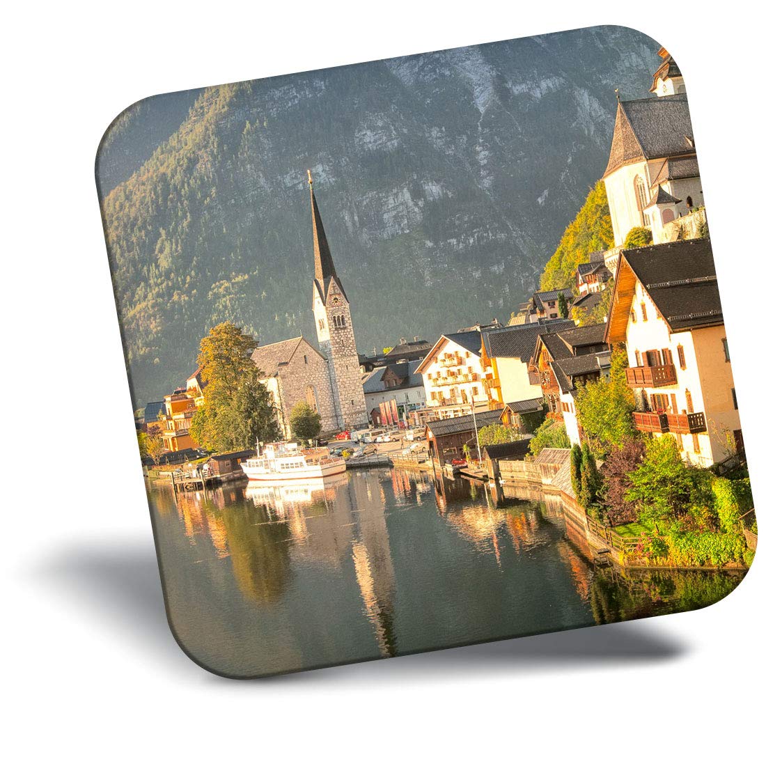 Destination Vinyl ltd Awesome Fridge Magnet - Austrian Hallstatt Lake Austria 16386