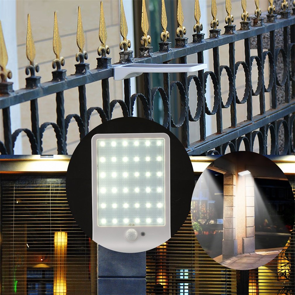 Lampe Solaire Jardin led sans fil, ICOCO 42 LED Etanche Luminaire Exterieur Détecteur de Mouvement avec Trois Modes Intelligents Eclairage Exterieur Solaire pour Jardin, Patio, Pont, Cour, Accueil, Dehors, Allée et Garage Comme Applique Ext