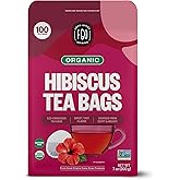 FGO Organic Hibiscus Tea, 100 Count, Eco-Conscious Tea Bags, Caffeine Free, Packaging May Vary (Pack of 1)