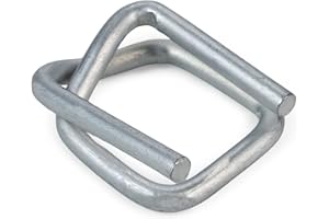 Galvanized Cord Strapping Buckles 1", Pack of 250 - Heavy-Duty Wire Buckles with Galvanized Coating for Соmposite Cord Strapping - Reusable and Superior Breaking Strength Metal Buckle by IDL Packaging
