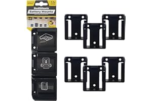 StealthMounts Battery Holder Compatible with DeWalt 12V (6 Pack) - Black | StealthMounts Battery Mounts | Made in The UK
