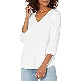 NIC+Zoe Womens 3/4 Sleeve Roll V TeeT-Shirt