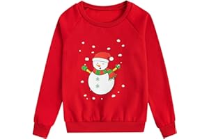 ALLIFly Girls Boys Christmas Sweatshirts Unisex Funny Xmas Print Pullover Inner Fleece Long Sleeve Top Shirt for 5-12 Years