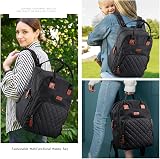 NUBILY Baby Changing Backpack Rucksack with Insulated Bottles Black 26L view 7