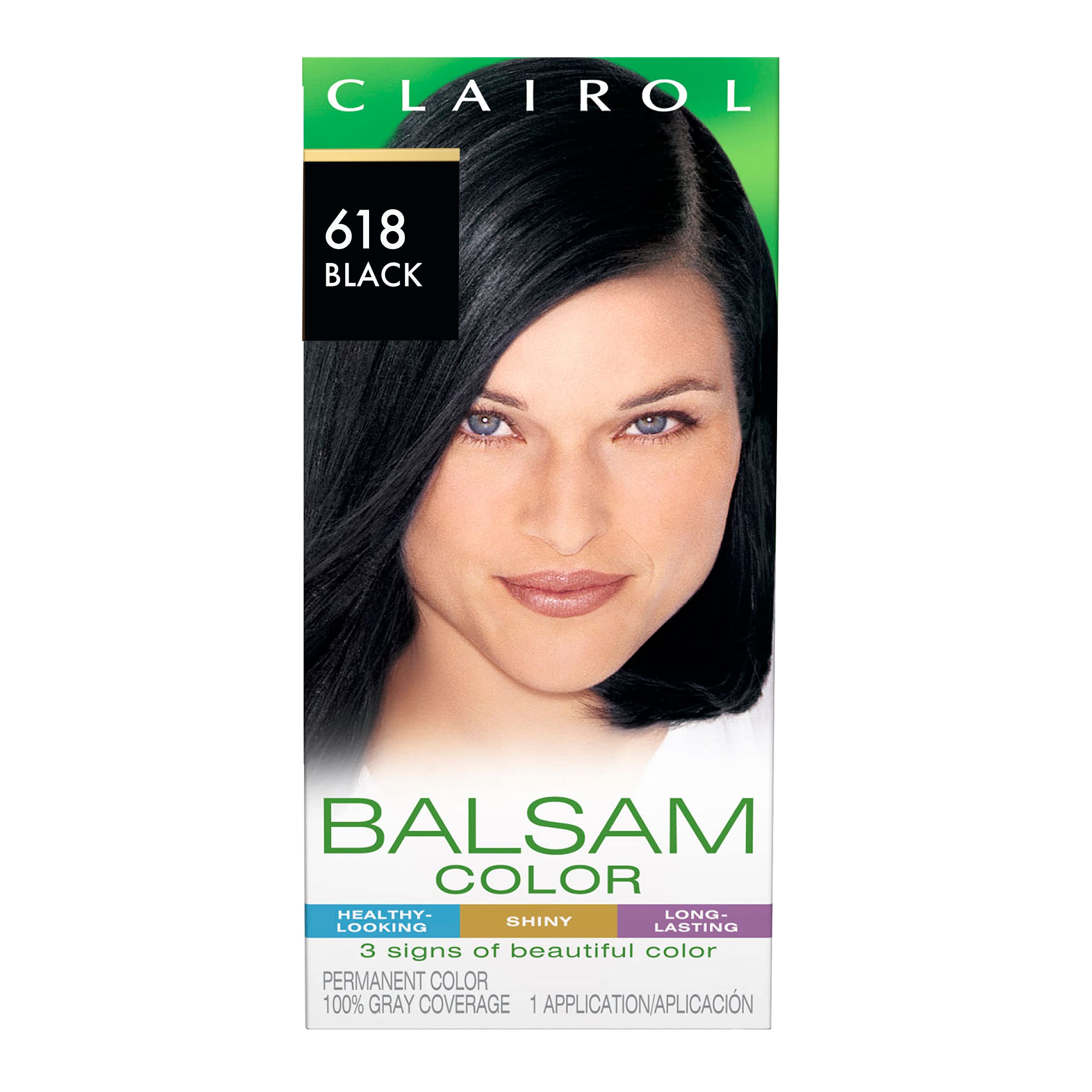 Photo 1 of Clairol Balsam Permanent Hair Dye, 618 Black Hair Color, Pack of 1