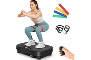 Dripex Vibration Plate Exercise Machine, Power Vibrating Plate for Lymphatic Drainage Weight Loss, Whole Body Workout Vibration Plates Fitness Platform, Fat Burner Shake Plate Equipment for Women Men